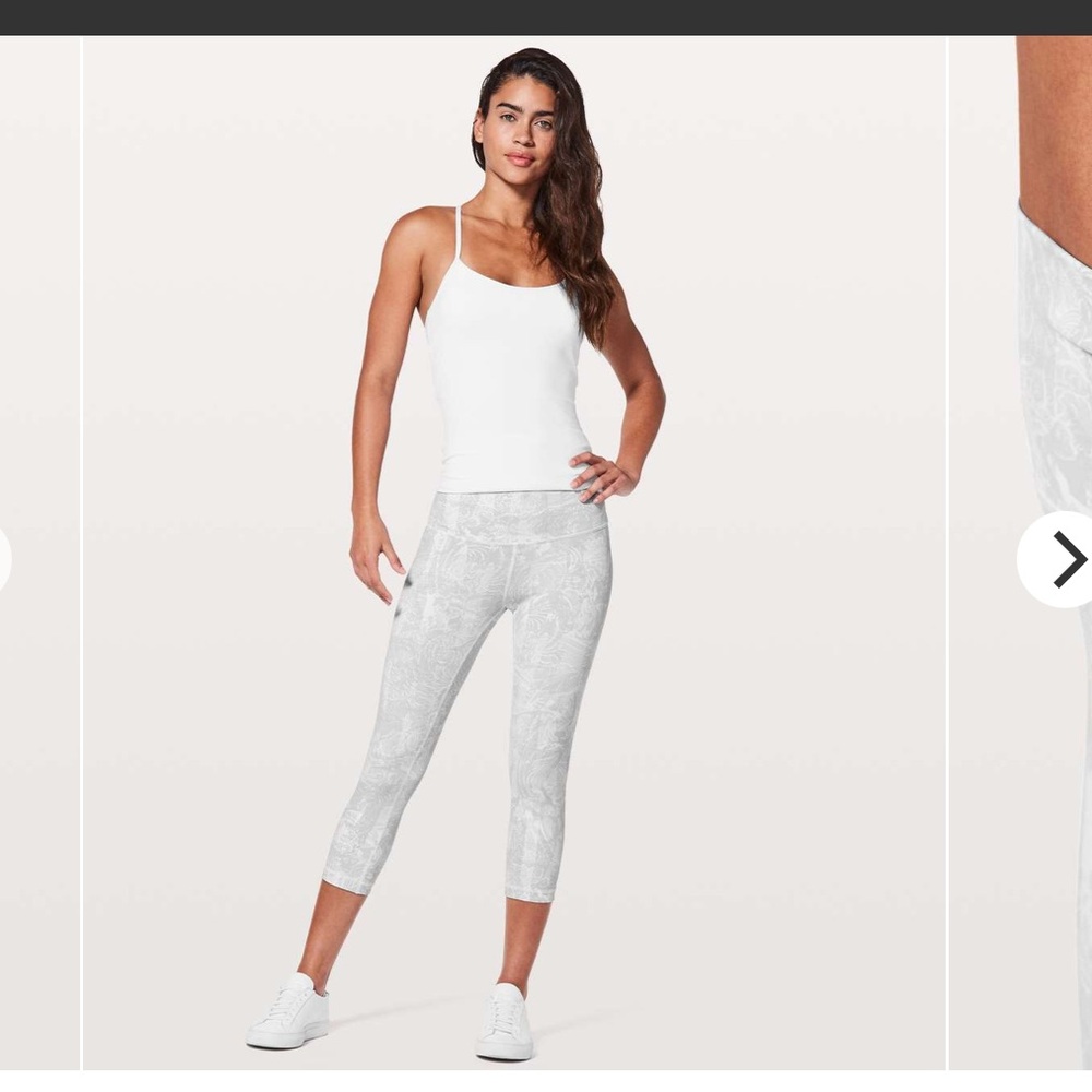 lululemon athletica Light Gray Paisley Print Align Crop Leggings